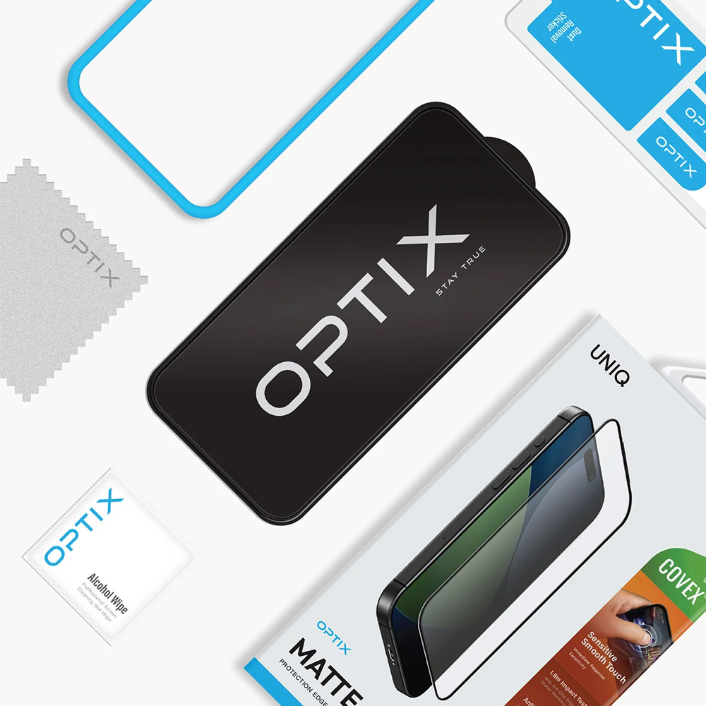 Picture of Apple iPhone Air 6.5 Screen Protector | Uniq Optix Covex Matte Anti Glare Tempered Glass Screen Protector with Installation Helper Kit for iPhone Air 6.5 (Matte)