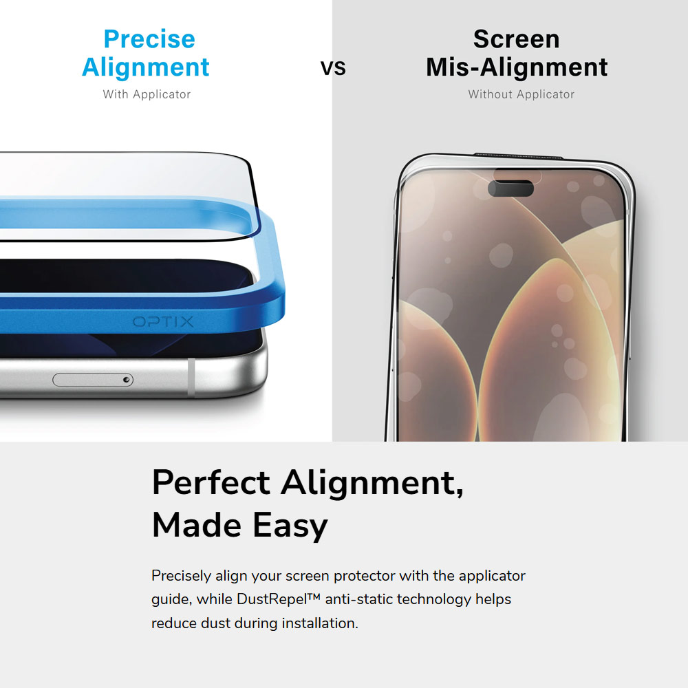 Picture of Apple iPhone 18 Pro Max Screen Protector | Uniq Optix Covex Privacy Anti-Glare Tempered Glass Screen Protector for iPhone 18 Pro Max  - 2 Way Privacy Anti-Glare