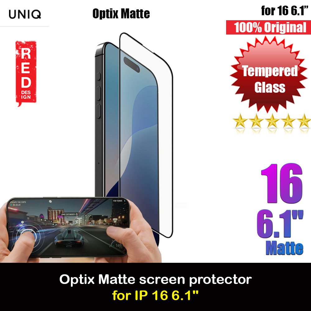 Picture of Uniq Optix Matte Anti Glare Tempered Glass Screen Protector with Installation Helper Kit for iPhone 16 6.1 (Matte) Apple iPhone 16 6.1- Apple iPhone 16 6.1 Cases, Apple iPhone 16 6.1 Covers, iPad Cases and a wide selection of Apple iPhone 16 6.1 Accessories in Malaysia, Sabah, Sarawak and Singapore 