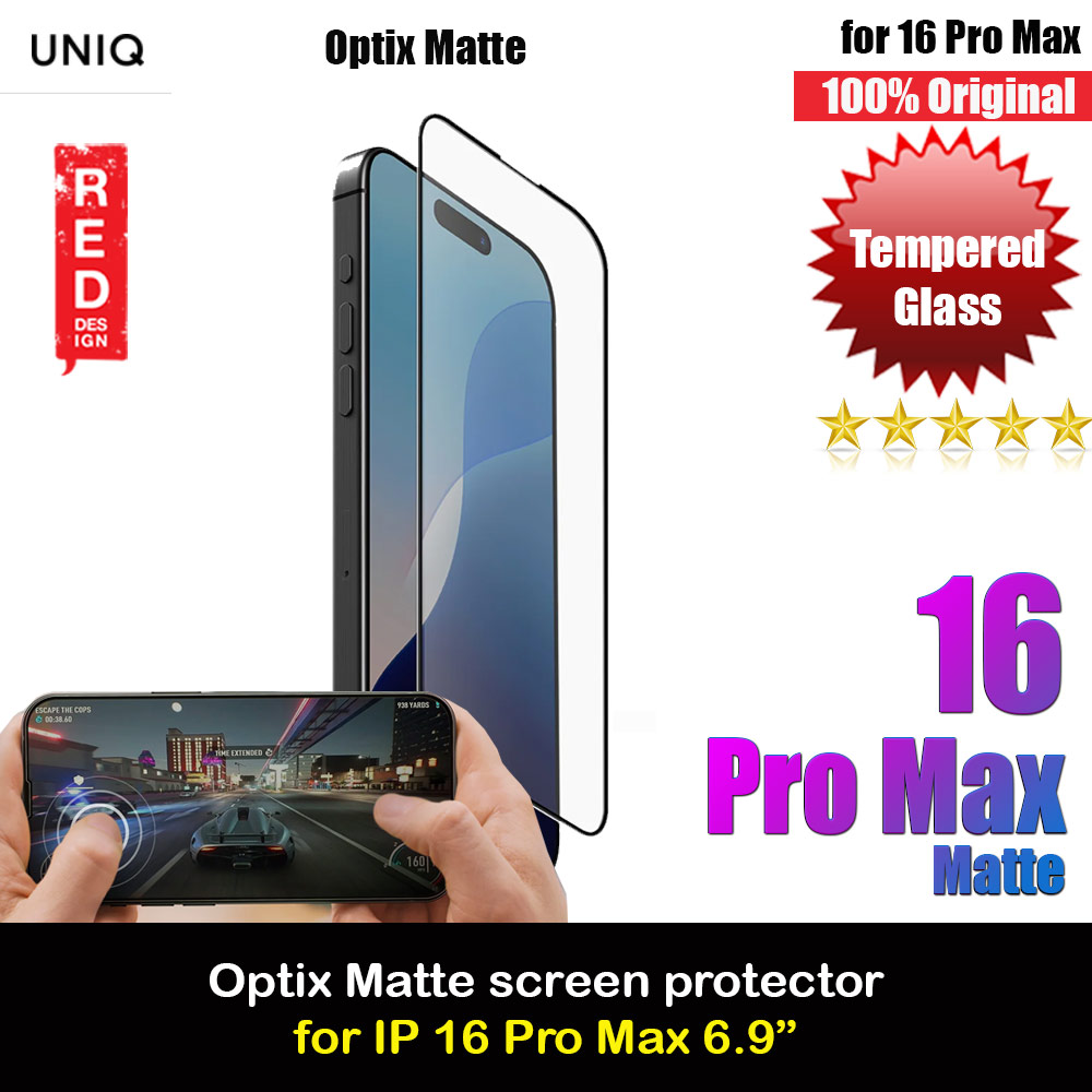 Picture of Uniq Optix Matte Anti Glare Tempered Glass Screen Protector with Installation Helper Kit for iPhone 16 Pro Max 6.9 (Matte) Apple iPhone 16 Pro Max 6.9- Apple iPhone 16 Pro Max 6.9 Cases, Apple iPhone 16 Pro Max 6.9 Covers, iPad Cases and a wide selection of Apple iPhone 16 Pro Max 6.9 Accessories in Malaysia, Sabah, Sarawak and Singapore 