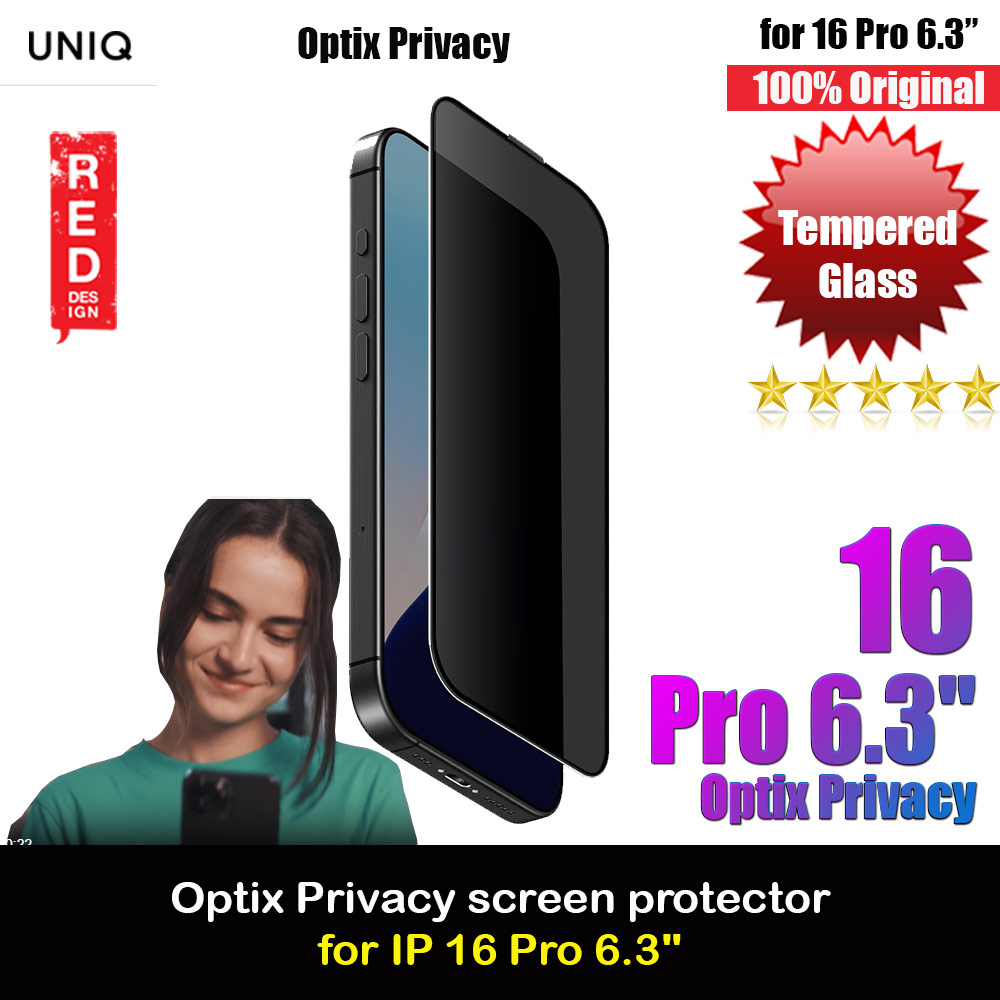 Picture of Uniq Optix Privacy Anti View Anti Peep Tempered Glass Screen Protector with Installation Helper Kit for iPhone 16 Pro 6.3 (Privacy) Apple iPhone 16 Pro 6.3- Apple iPhone 16 Pro 6.3 Cases, Apple iPhone 16 Pro 6.3 Covers, iPad Cases and a wide selection of Apple iPhone 16 Pro 6.3 Accessories in Malaysia, Sabah, Sarawak and Singapore 