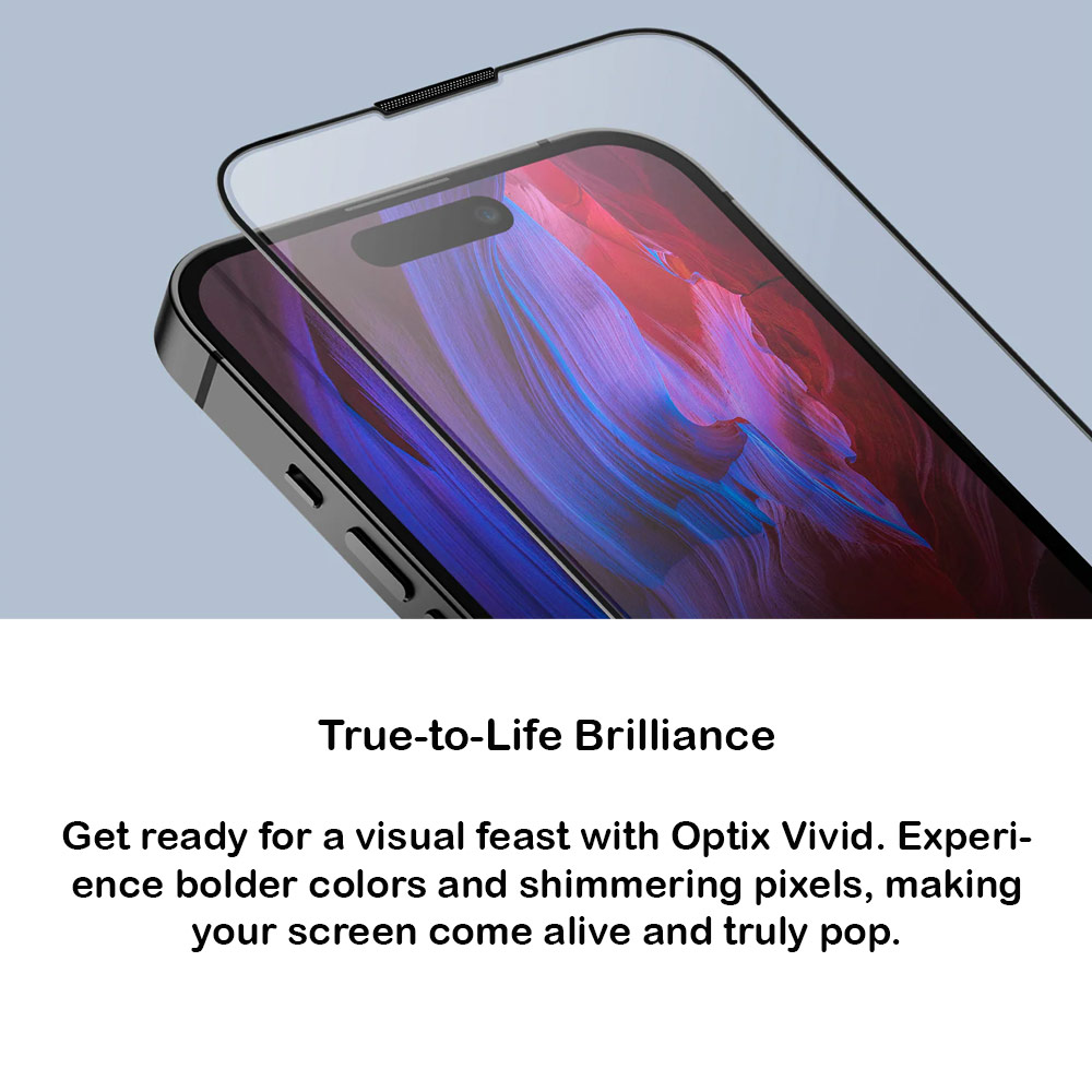 Picture of Apple iPhone 16 Pro Max 6.9 Screen Protector | Uniq Optix Vivid Tempered Glass Screen Protector with Installation Helper Kit for iPhone 16 Pro Max 6.9 (Clear)