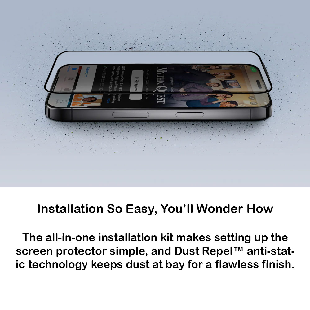 Picture of Apple iPhone 16 Pro Max 6.9 Screen Protector | Uniq Optix Vivid Tempered Glass Screen Protector with Installation Helper Kit for iPhone 16 Pro Max 6.9 (Clear)