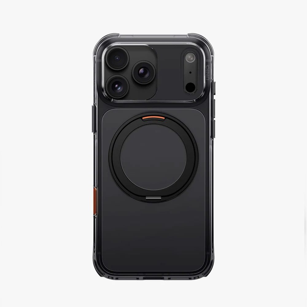 Picture of Apple iPhone 18 Pro Max Case | Uniq Swivix 360 Rotating Kickstand Magnetic Drop Protection Case with Camera Control Button for iPhone 18 Pro Max  - Carbon Black