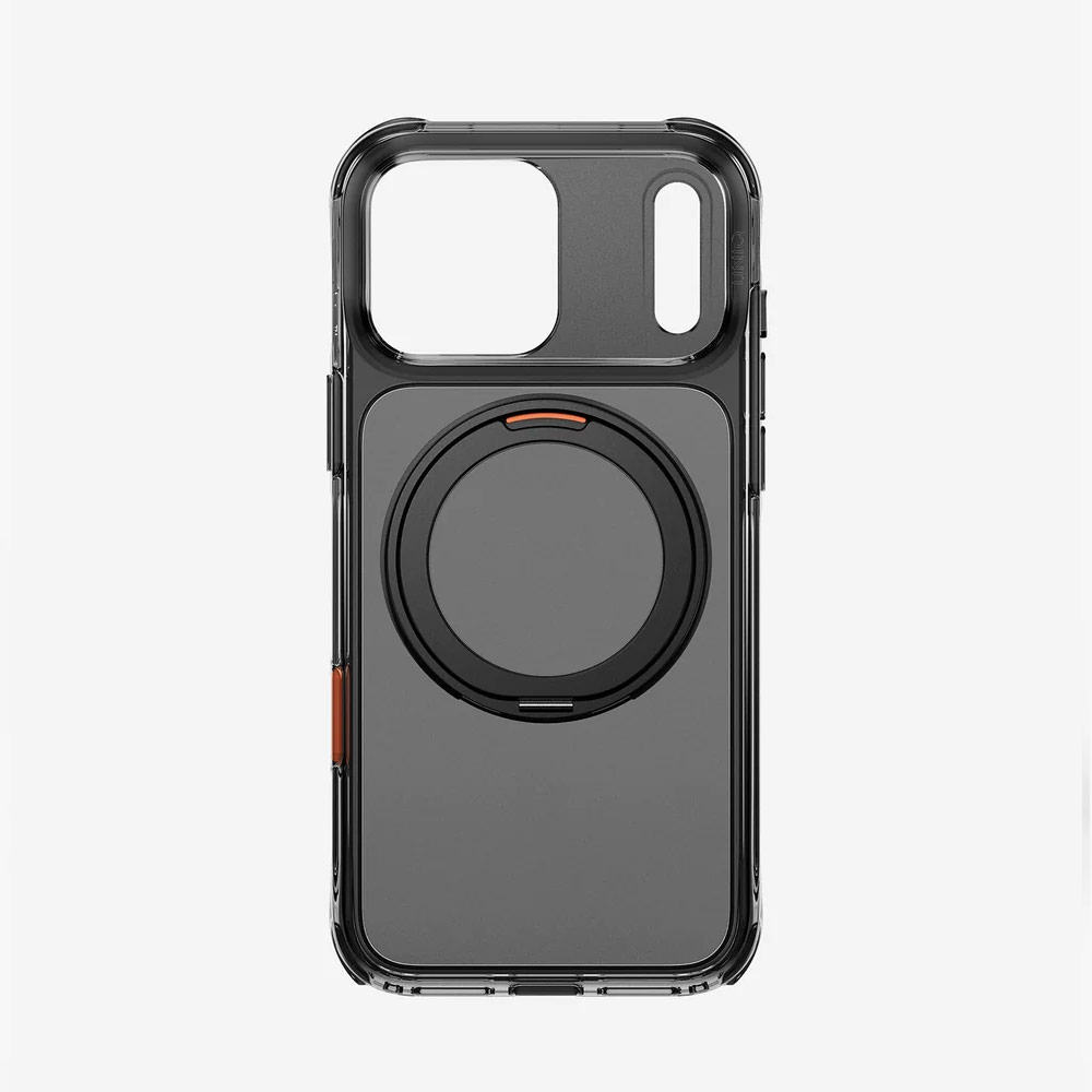 Picture of Apple iPhone 18 Pro Max Case | Uniq Swivix 360 Rotating Kickstand Magnetic Drop Protection Case with Camera Control Button for iPhone 18 Pro Max  - Carbon Black