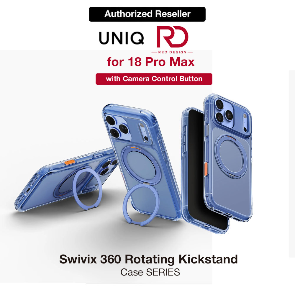 Picture of Uniq Swivix 360 Rotating Kickstand Magnetic Drop Protection Case with Camera Control Button for iPhone 18 Pro Max  - Polar Blue Apple iPhone 18 Pro Max- Apple iPhone 18 Pro Max Cases, Apple iPhone 18 Pro Max Covers, iPad Cases and a wide selection of Apple iPhone 18 Pro Max Accessories in Malaysia, Sabah, Sarawak and Singapore