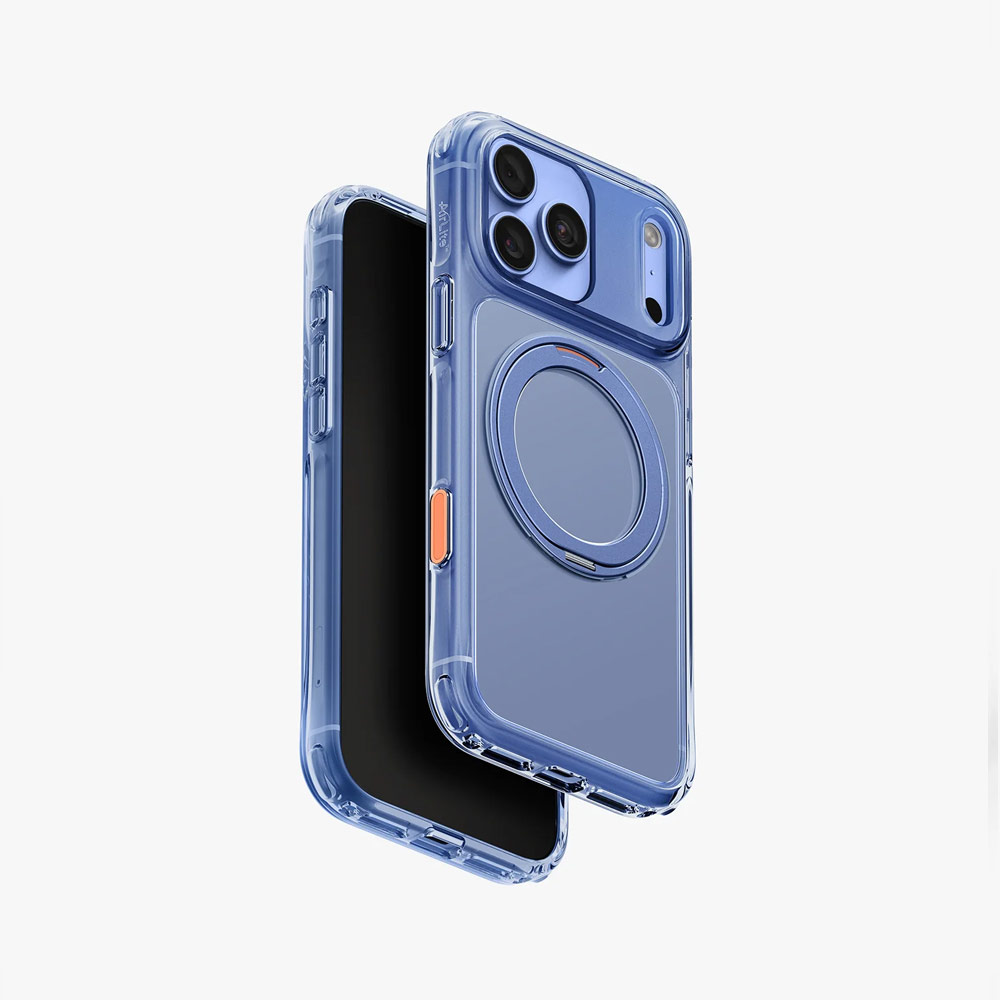 Picture of Apple iPhone 18 Pro Max Case | Uniq Swivix 360 Rotating Kickstand Magnetic Drop Protection Case with Camera Control Button for iPhone 18 Pro Max  - Polar Blue
