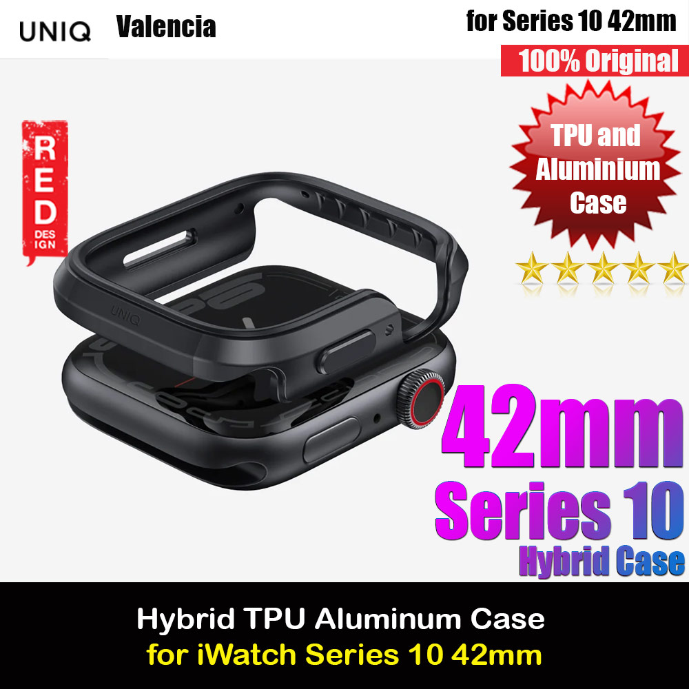 Picture of Uniq Valencia Hybrid Series Case with Reinforced Aluminum TPU Material for Apple Watch Series 10 42mm (Black) Apple Watch 10 42mm- Apple Watch 10 42mm Cases, Apple Watch 10 42mm Covers, iPad Cases and a wide selection of Apple Watch 10 42mm Accessories in Malaysia, Sabah, Sarawak and Singapore 