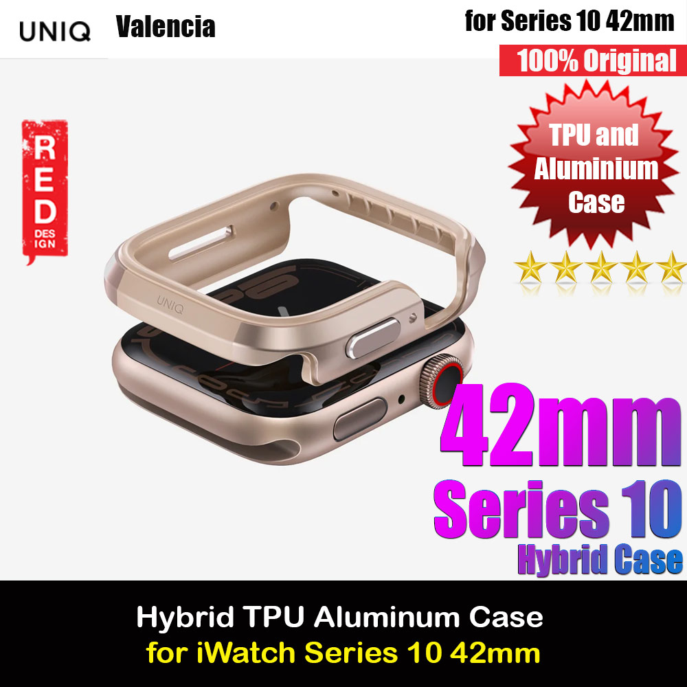 Picture of Uniq Valencia Hybrid Series Case with Reinforced Aluminum TPU Material for Apple Watch Series 10 42mm (Gold) Apple Watch 10 42mm- Apple Watch 10 42mm Cases, Apple Watch 10 42mm Covers, iPad Cases and a wide selection of Apple Watch 10 42mm Accessories in Malaysia, Sabah, Sarawak and Singapore 