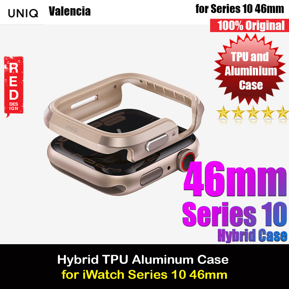 Picture of Uniq Valencia Hybrid Series Case with Reinforced Aluminum TPU Material for Apple Watch Series 10 46mm (Gold) Apple Watch 10 46mm- Apple Watch 10 46mm Cases, Apple Watch 10 46mm Covers, iPad Cases and a wide selection of Apple Watch 10 46mm Accessories in Malaysia, Sabah, Sarawak and Singapore 