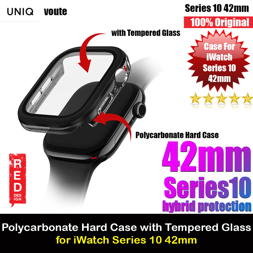 Picture of Uniq Voute Series Hard PC Case with High Sensitivity Touch Screen Protection for Apple Watch Series 10 42mm (Jet Black) Apple Watch 10 42mm- Apple Watch 10 42mm Cases, Apple Watch 10 42mm Covers, iPad Cases and a wide selection of Apple Watch 10 42mm Accessories in Malaysia, Sabah, Sarawak and Singapore 