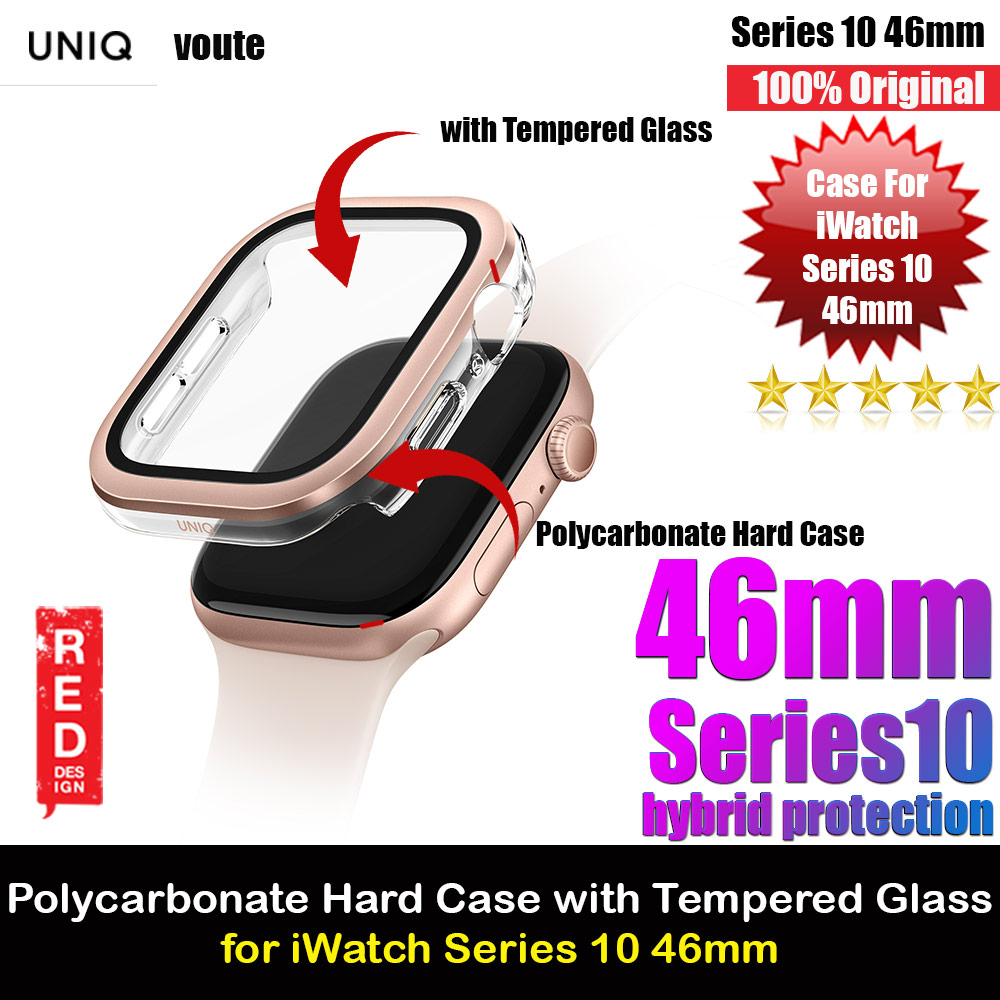 Picture of Uniq Voute Series Hard PC Case with High Sensitivity Touch Screen Protection for Apple Watch Series 10 42mm (Rose Gold) Apple Watch 10 46mm- Apple Watch 10 46mm Cases, Apple Watch 10 46mm Covers, iPad Cases and a wide selection of Apple Watch 10 46mm Accessories in Malaysia, Sabah, Sarawak and Singapore 