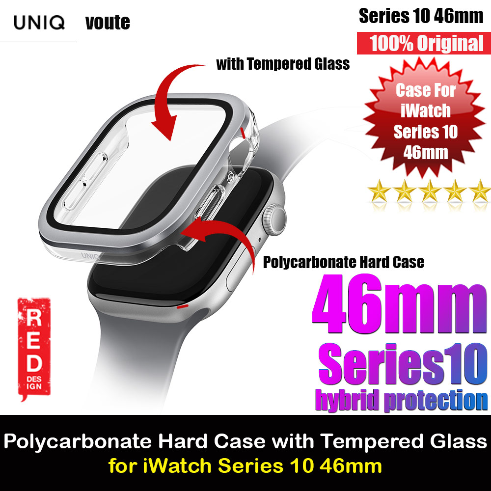 Picture of Uniq Voute Series Hard PC Case with High Sensitivity Touch Screen Protection for Apple Watch Series 10 42mm (Silver) Apple Watch 10 46mm- Apple Watch 10 46mm Cases, Apple Watch 10 46mm Covers, iPad Cases and a wide selection of Apple Watch 10 46mm Accessories in Malaysia, Sabah, Sarawak and Singapore 