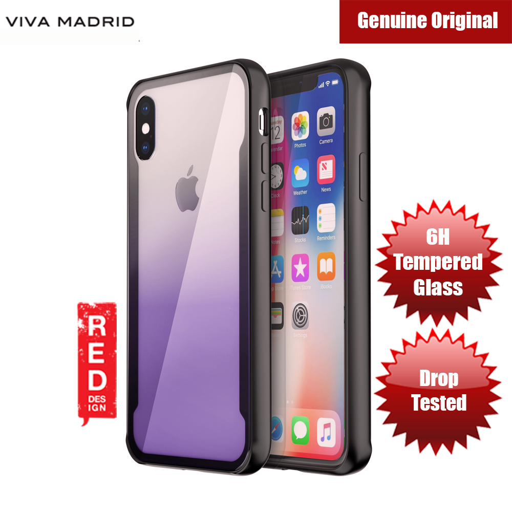 Apple iPhone X Case | Viva Madrid Prisma Tempered Glass Protection Case for  Apple iPhone X (Purple)
