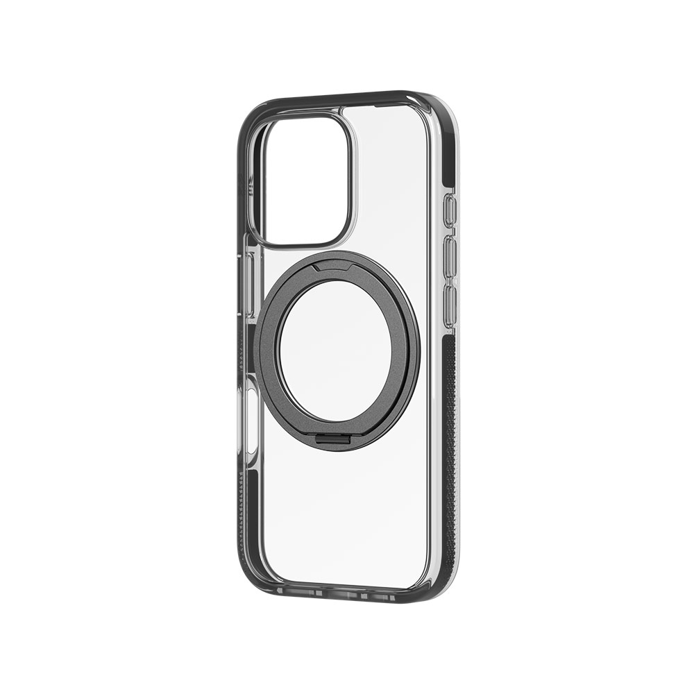 Picture of Apple iPhone 16 Pro 6.3 Case | Zagg Santa Cruz Snap 360 Degree Kickstand Phone Ring Magnetic Drop Protection Case for iPhone 16 Pro 6.3 (Black)