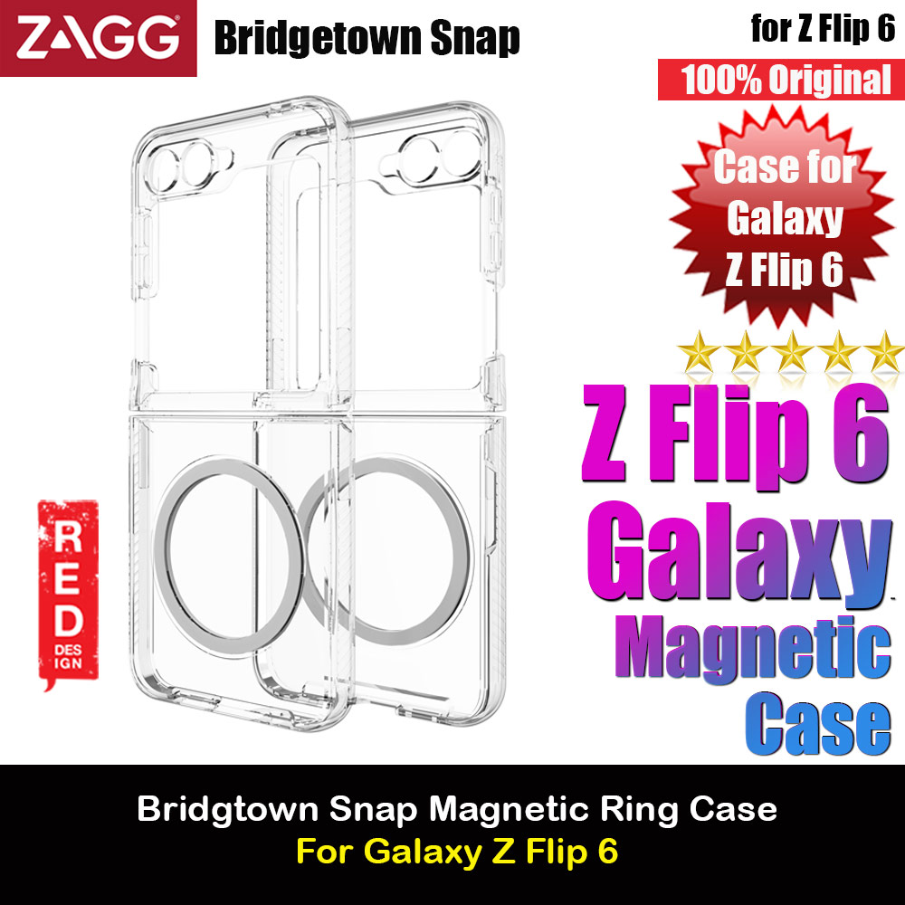 Picture of Zagg Bridgetown Snap Magnetic Ring Protection Case for Samsung Galaxy Z Flip 6 (Clear) Samsung Galaxy Z Flip 6- Samsung Galaxy Z Flip 6 Cases, Samsung Galaxy Z Flip 6 Covers, iPad Cases and a wide selection of Samsung Galaxy Z Flip 6 Accessories in Malaysia, Sabah, Sarawak and Singapore 