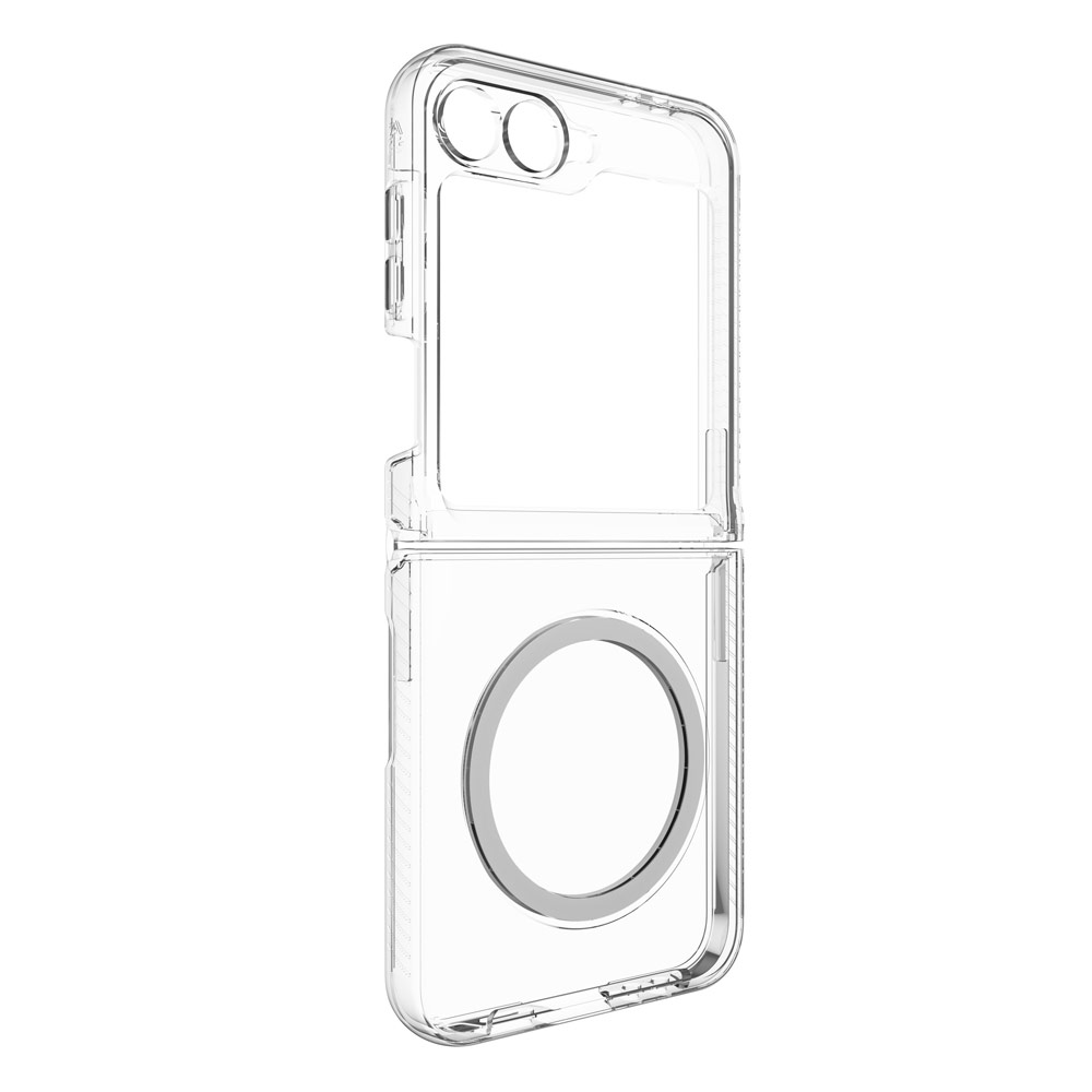 Picture of Samsung Galaxy Z Flip 6 Case | Zagg Bridgetown Snap Magnetic Ring Protection Case for Samsung Galaxy Z Flip 6 (Clear)