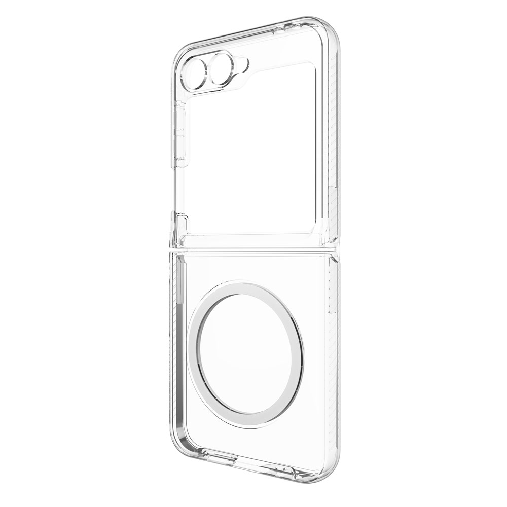 Picture of Samsung Galaxy Z Flip 6 Case | Zagg Bridgetown Snap Magnetic Ring Protection Case for Samsung Galaxy Z Flip 6 (Clear)