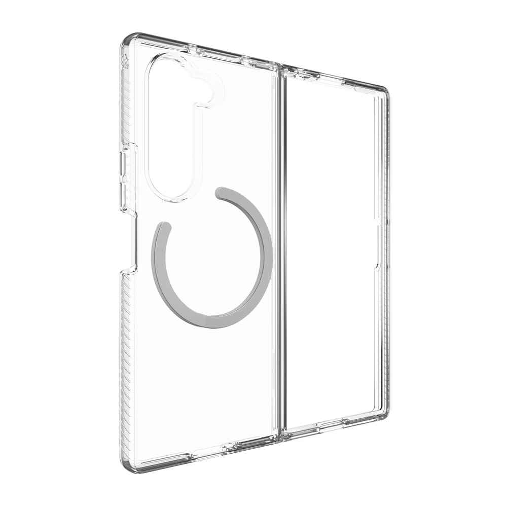 Picture of Samsung Galaxy Z Fold 6 Case | Zagg Bridgetown Snap Magnetic Ring Protection Case for Samsung Galaxy Z Fold 6 (Clear)