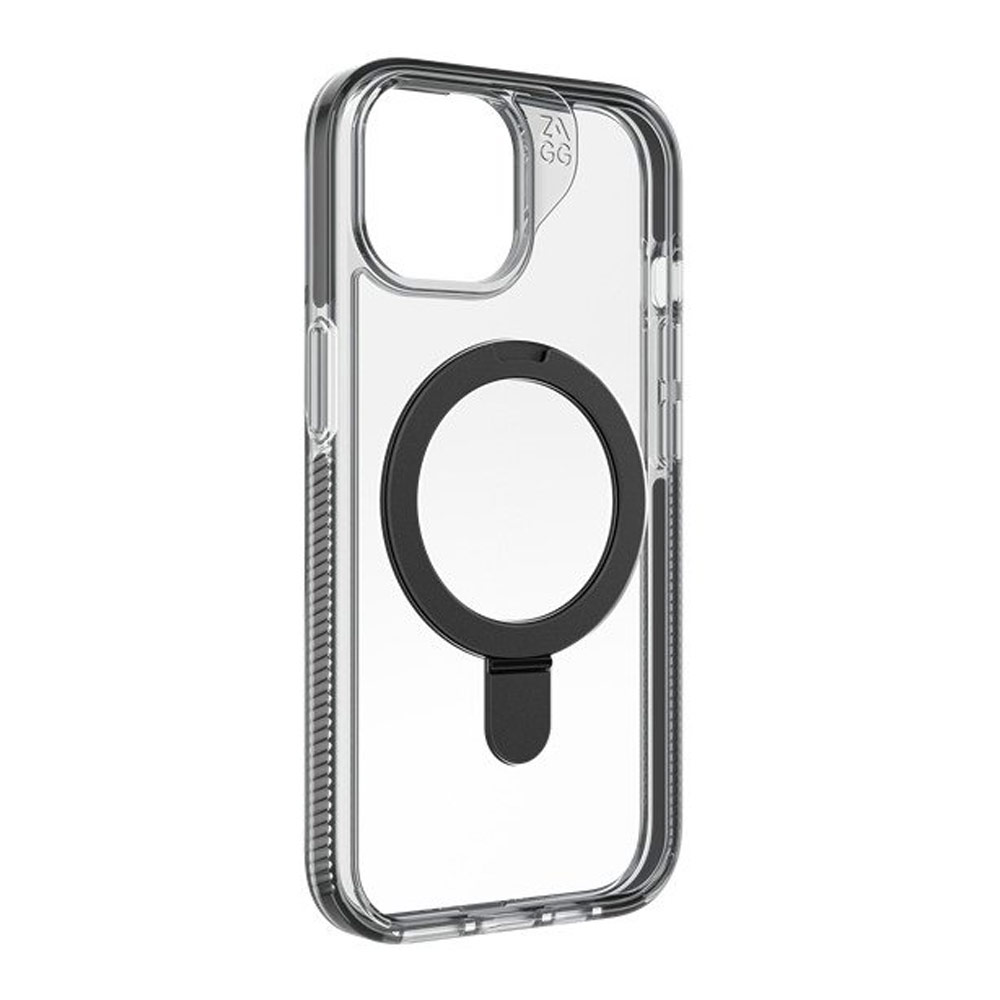 Picture of Apple iPhone 15 Pro 6.1 Case | Zagg Santa Cruz Snap Ring Stand Magnetic Drop Protection Case for iPhone 15 Pro 6.1 (Black)