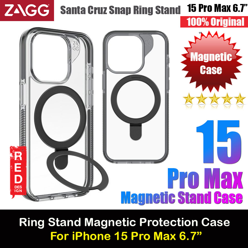 Picture of Zagg Santa Cruz Snap Ring Stand Magnetic Drop Protection Case for iPhone 15 Pro Max 6.7 (Black) Apple iPhone 15 Pro Max 6.7- Apple iPhone 15 Pro Max 6.7 Cases, Apple iPhone 15 Pro Max 6.7 Covers, iPad Cases and a wide selection of Apple iPhone 15 Pro Max 6.7 Accessories in Malaysia, Sabah, Sarawak and Singapore 