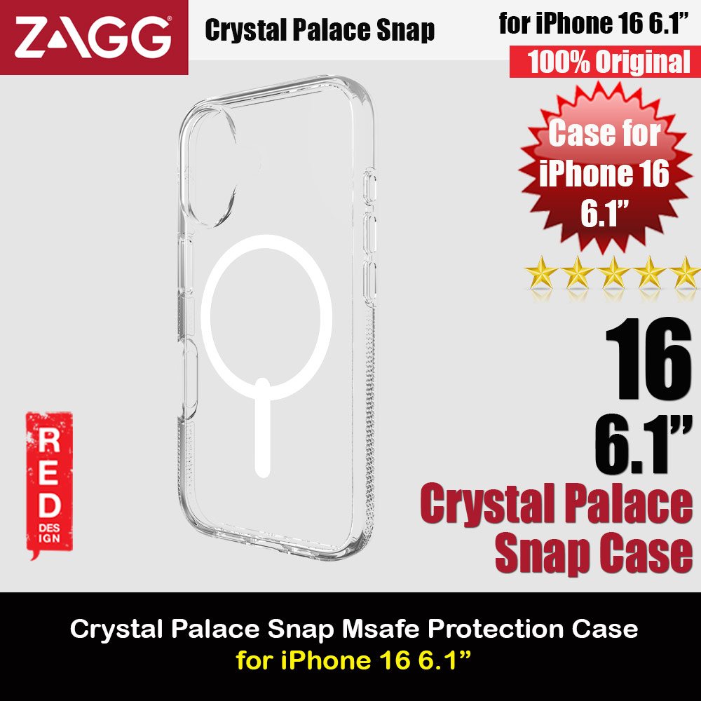 Picture of Zagg Crystal Palace Snap Anti Yellow Magnetic Drop Protection Case for iPhone 16 6.1 (Clear) Apple iPhone 16 6.1- Apple iPhone 16 6.1 Cases, Apple iPhone 16 6.1 Covers, iPad Cases and a wide selection of Apple iPhone 16 6.1 Accessories in Malaysia, Sabah, Sarawak and Singapore 