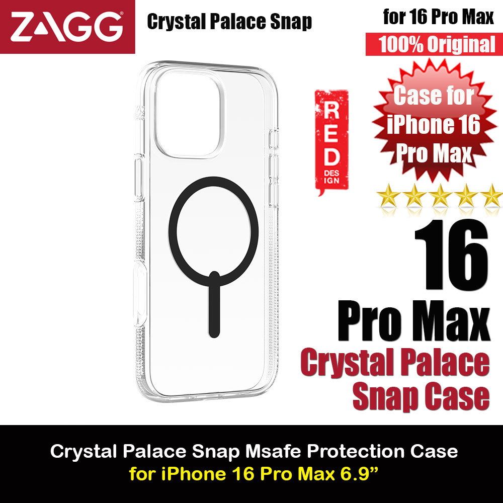 Picture of Zagg Crystal Palace Snap Anti Yellow Magnetic Drop Protection Case for iPhone 16 Pro Max 6.9 (Black) Apple iPhone 16 Pro Max 6.9- Apple iPhone 16 Pro Max 6.9 Cases, Apple iPhone 16 Pro Max 6.9 Covers, iPad Cases and a wide selection of Apple iPhone 16 Pro Max 6.9 Accessories in Malaysia, Sabah, Sarawak and Singapore 