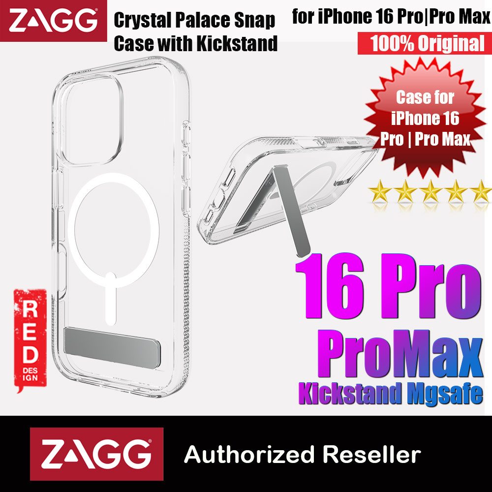 Picture of Zagg Crystal Palace Snap Kickstand Magnetic Drop Protection Case for iPhone 16 Pro Max 6.9 (Clear) Apple iPhone 16 Pro Max 6.9- Apple iPhone 16 Pro Max 6.9 Cases, Apple iPhone 16 Pro Max 6.9 Covers, iPad Cases and a wide selection of Apple iPhone 16 Pro Max 6.9 Accessories in Malaysia, Sabah, Sarawak and Singapore 