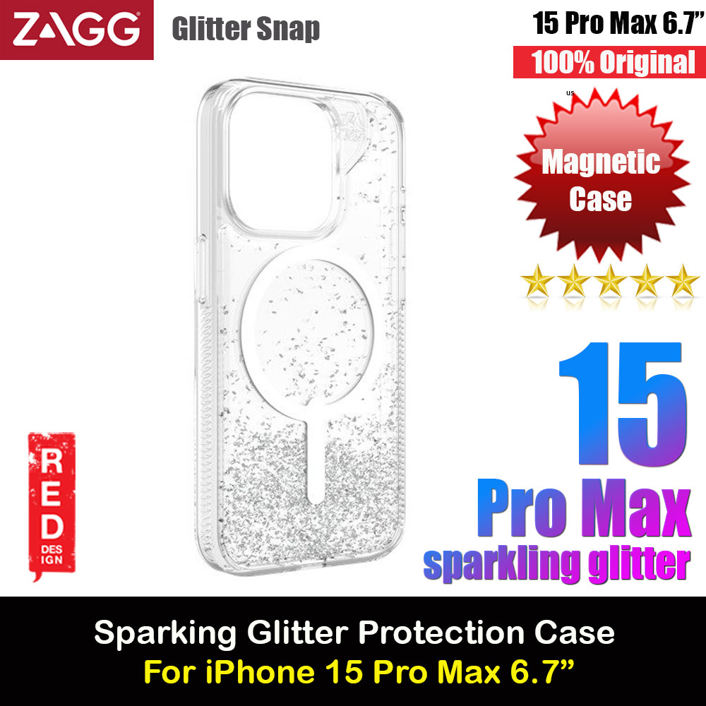 Picture of Zagg Essential Sparkling Glitter Snap Magnetic Drop Protection Case for iPhone 15 Pro Max 6.7 (Matte) Apple iPhone 15 Pro Max 6.7- Apple iPhone 15 Pro Max 6.7 Cases, Apple iPhone 15 Pro Max 6.7 Covers, iPad Cases and a wide selection of Apple iPhone 15 Pro Max 6.7 Accessories in Malaysia, Sabah, Sarawak and Singapore 