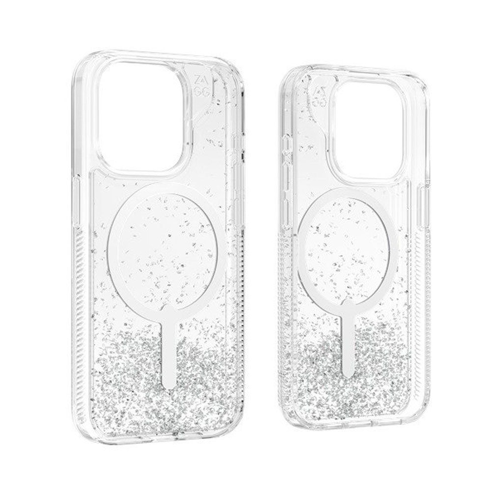 Picture of Apple iPhone 15 Pro 6.1 Case | Zagg Essential Sparkling Glitter Snap Magnetic Drop Protection Case for iPhone 15 Pro 6.1 (Matte)