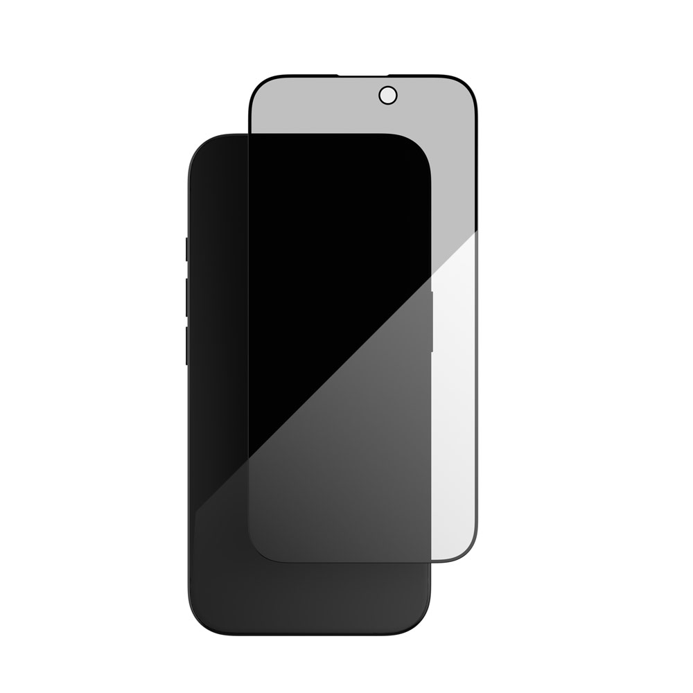 Picture of Apple iPhone 16 Pro 6.3 Screen Protector | Zagg Glass Elite Edge 2 Way Privacy Tempered Glass Screen Protector with Easy Installation Tray for iPhone 16 Pro 6.3 (Privacy)