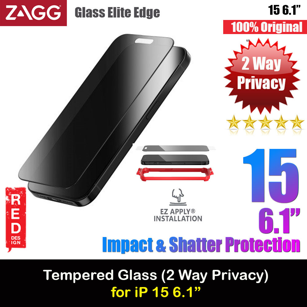 Picture of Zagg Glass Elite Edge Anti Peep View Privacy Tempered Glass Screen Protector with Easy Installation Tray for iPhone 15 6.1 (2 Way Privacy) Apple iPhone 15 6.1- Apple iPhone 15 6.1 Cases, Apple iPhone 15 6.1 Covers, iPad Cases and a wide selection of Apple iPhone 15 6.1 Accessories in Malaysia, Sabah, Sarawak and Singapore 