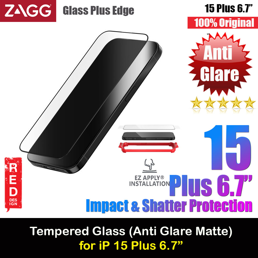 Picture of Zagg Glass Plus Edge Anti Glare Tempered Glass Screen Protector with Easy Installation Tray for iPhone 15 Plus 6.7 (Matte) Apple iPhone 15 Plus 6.7- Apple iPhone 15 Plus 6.7 Cases, Apple iPhone 15 Plus 6.7 Covers, iPad Cases and a wide selection of Apple iPhone 15 Plus 6.7 Accessories in Malaysia, Sabah, Sarawak and Singapore 