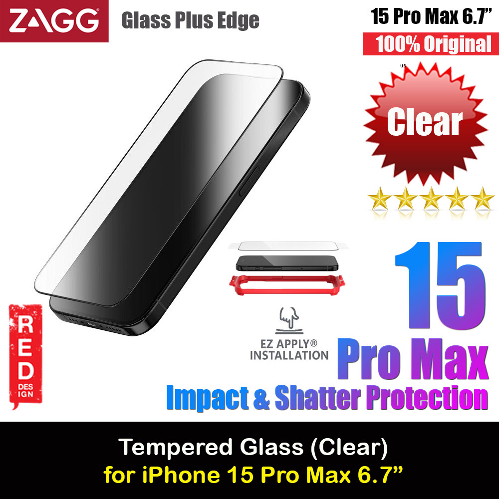 Picture of Zagg Glass Plus Edge Tempered Glass Screen Protector with Easy Installation Tray for iPhone 15 Pro Max 6.7 (Clear) Apple iPhone 15 Pro Max 6.7- Apple iPhone 15 Pro Max 6.7 Cases, Apple iPhone 15 Pro Max 6.7 Covers, iPad Cases and a wide selection of Apple iPhone 15 Pro Max 6.7 Accessories in Malaysia, Sabah, Sarawak and Singapore 