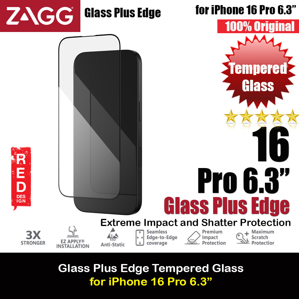 Picture of Zagg Glass Plus Edge Tempered Glass Screen Protector with Easy Installation Tray for iPhone 16 Pro 6.3 (Clear) Apple iPhone 16 Pro 6.3- Apple iPhone 16 Pro 6.3 Cases, Apple iPhone 16 Pro 6.3 Covers, iPad Cases and a wide selection of Apple iPhone 16 Pro 6.3 Accessories in Malaysia, Sabah, Sarawak and Singapore 
