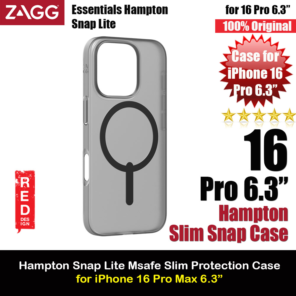 Picture of Zagg Essentials Hampton Snap Lite Magnetic Super Slim Case for iPhone 16 Pro 6.3 (Smoke Black) Apple iPhone 16 Pro 6.3- Apple iPhone 16 Pro 6.3 Cases, Apple iPhone 16 Pro 6.3 Covers, iPad Cases and a wide selection of Apple iPhone 16 Pro 6.3 Accessories in Malaysia, Sabah, Sarawak and Singapore 