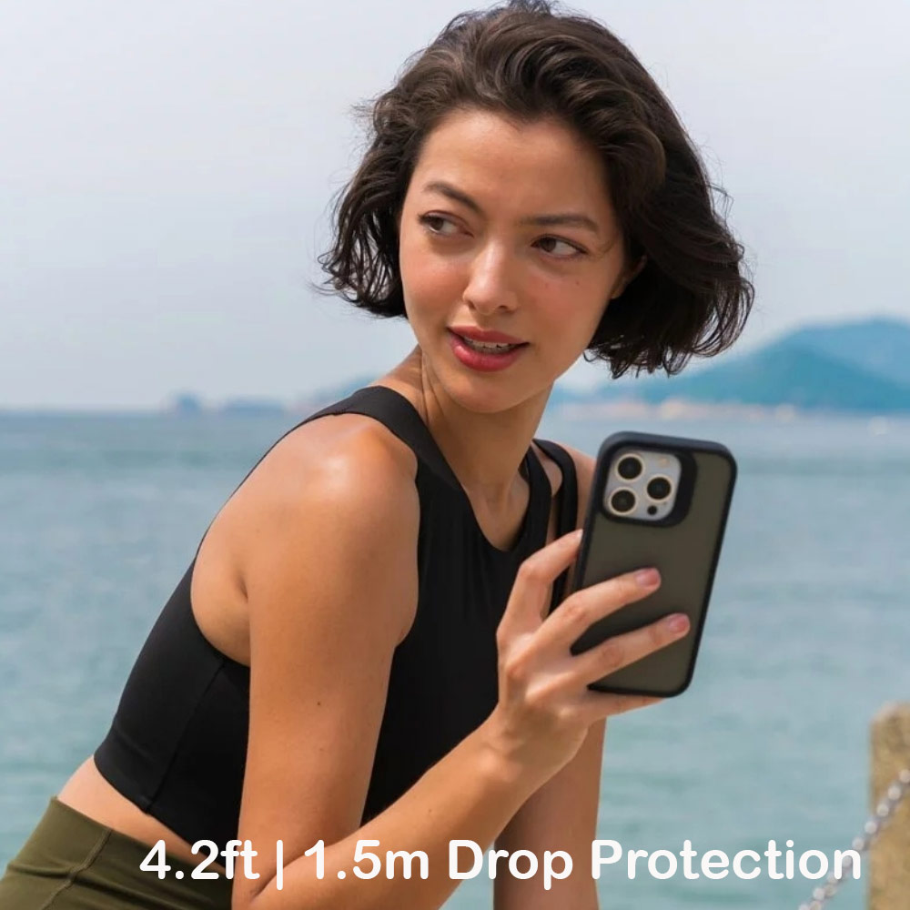 Picture of Apple iPhone 14 Plus 6.7 Case | Zagg Hampton Slim Design Improved Grip Drop Protection Anti Finger Print Case for iPhone 14 Plus 6.7 (Matte Black Tint)