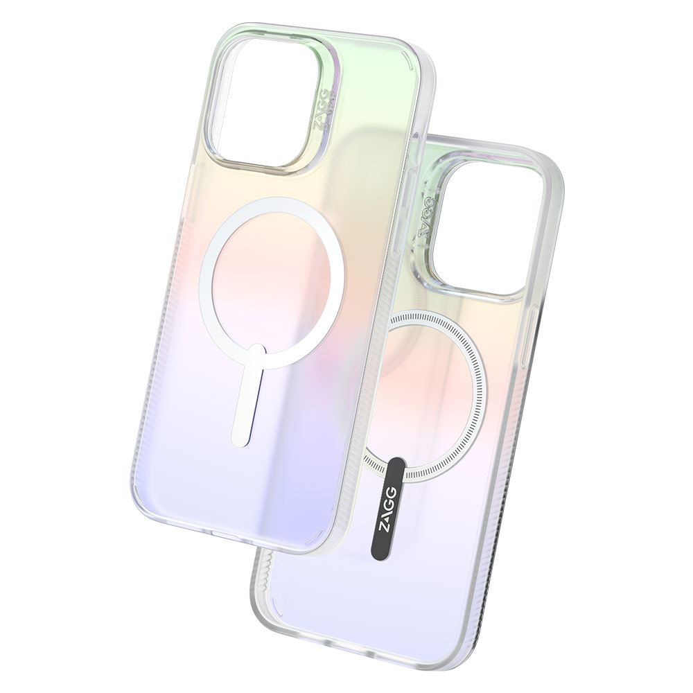 Picture of Apple iPhone 14 Plus 6.7 Case | Zagg Iridescent Snap Slim Design Improved Grip Drop Protection Anti Finger Print Magsafe Compatible Case for iPhone 14 Plus 6.7 (Iridescent Matte Clear)
