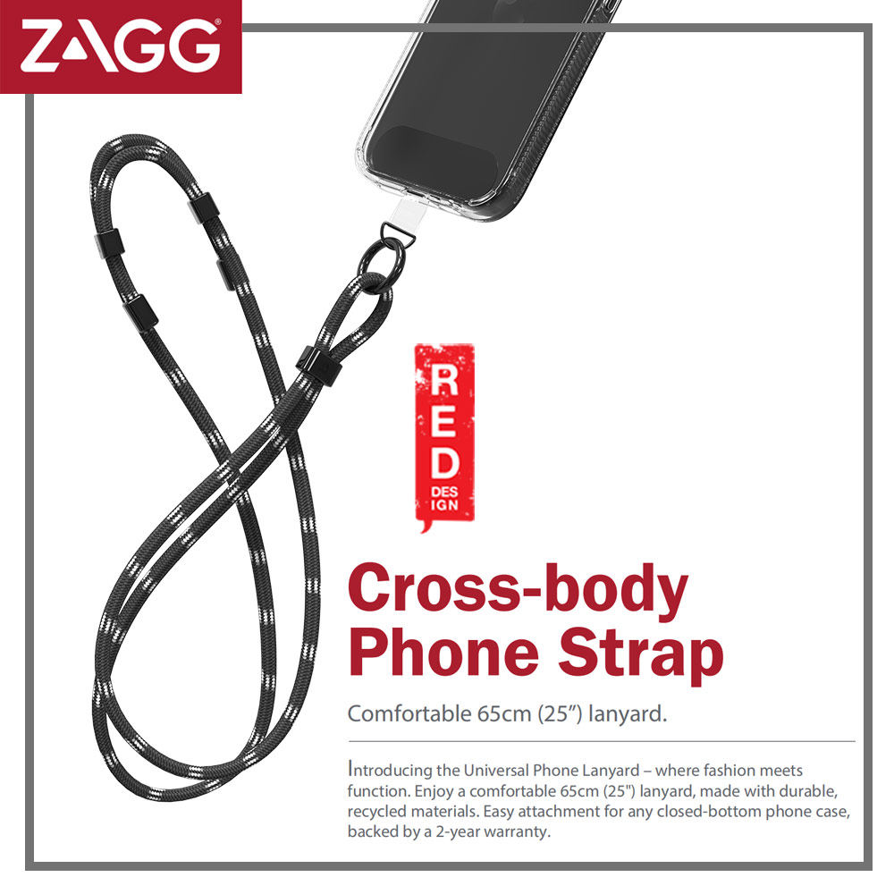 Picture of Zagg Crossbody Lanyard Shoulder Holder Link Strap 65cm for any closed-bottom phone case (Black)