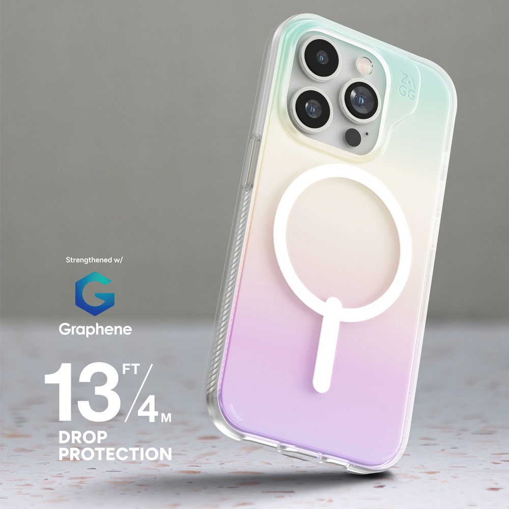 Picture of Apple iPhone 15 Pro 6.1 Case | Zagg Milan Snap Magnetic Drop Protection Case for iPhone 15 Pro 6.1 (Iridescent)