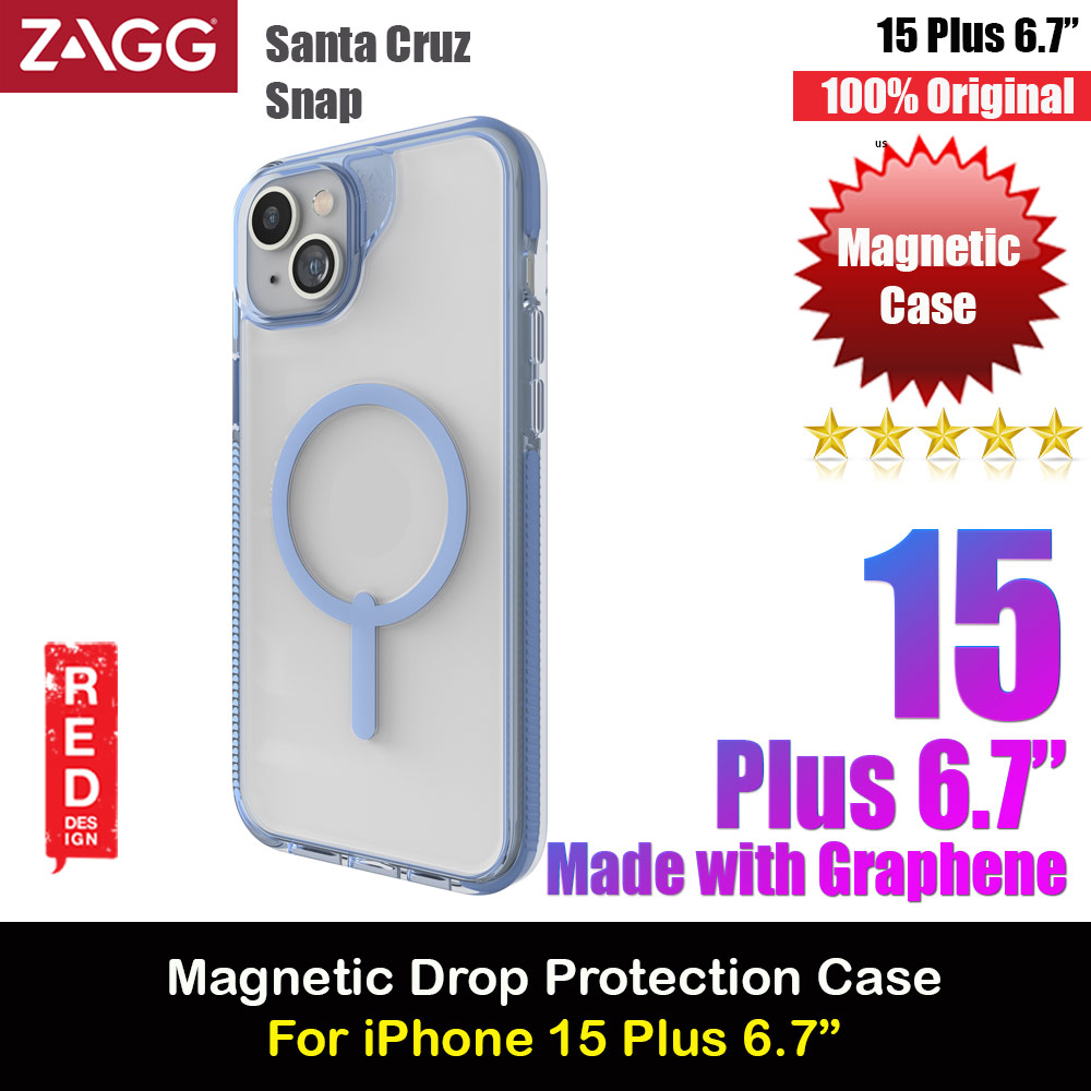 Picture of Zagg Santa Cruz Snap Magnetic Slim Lightweight Non Slip Drop Protection Case for iPhone 15 Plus 6.7 (Blue) Apple iPhone 15 Plus 6.7- Apple iPhone 15 Plus 6.7 Cases, Apple iPhone 15 Plus 6.7 Covers, iPad Cases and a wide selection of Apple iPhone 15 Plus 6.7 Accessories in Malaysia, Sabah, Sarawak and Singapore 