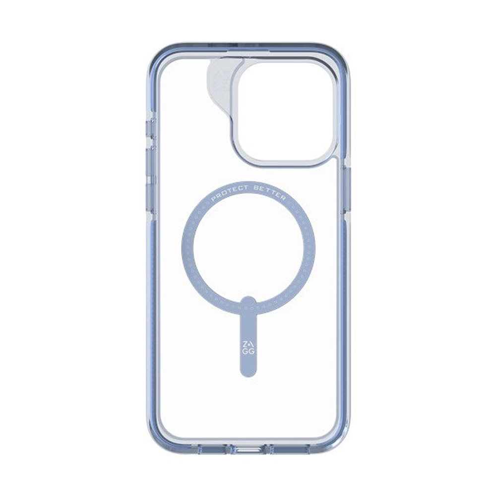 Picture of Apple iPhone 15 Pro 6.1 Case | Zagg Santa Cruz Snap Magnetic Slim Lightweight Non Slip Drop Protection Case for iPhone 15 Pro 6.1 (Blue)
