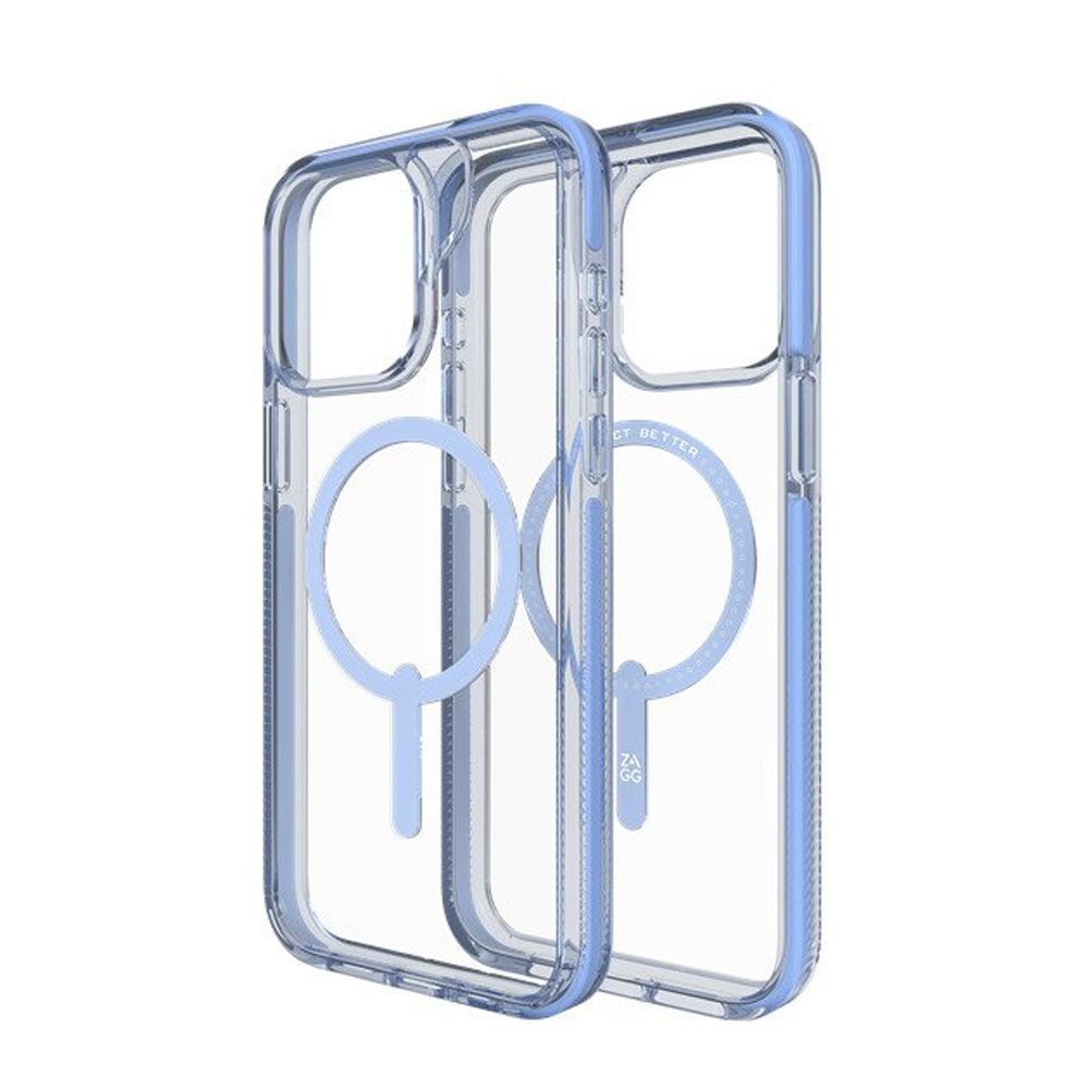 Picture of Apple iPhone 15 Pro 6.1 Case | Zagg Santa Cruz Snap Magnetic Slim Lightweight Non Slip Drop Protection Case for iPhone 15 Pro 6.1 (Blue)