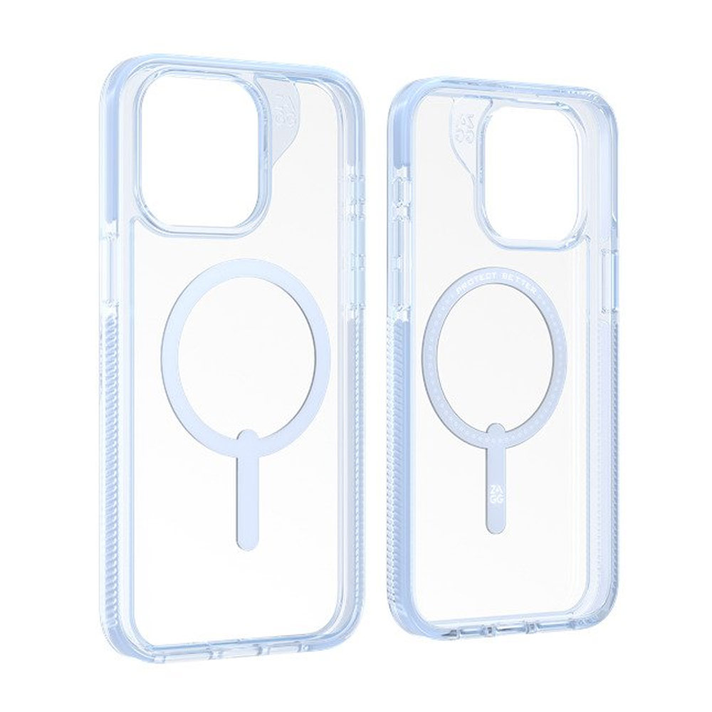 Picture of Apple iPhone 15 Pro 6.1 Case | Zagg Santa Cruz Snap Magnetic Slim Lightweight Non Slip Drop Protection Case for iPhone 15 Pro 6.1 (Blue)